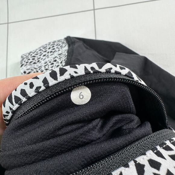 Lululemon Leggings Womens 6 Black Pace Rival Miss Mosaic Running Athletic Crop - Picture 4 of 11